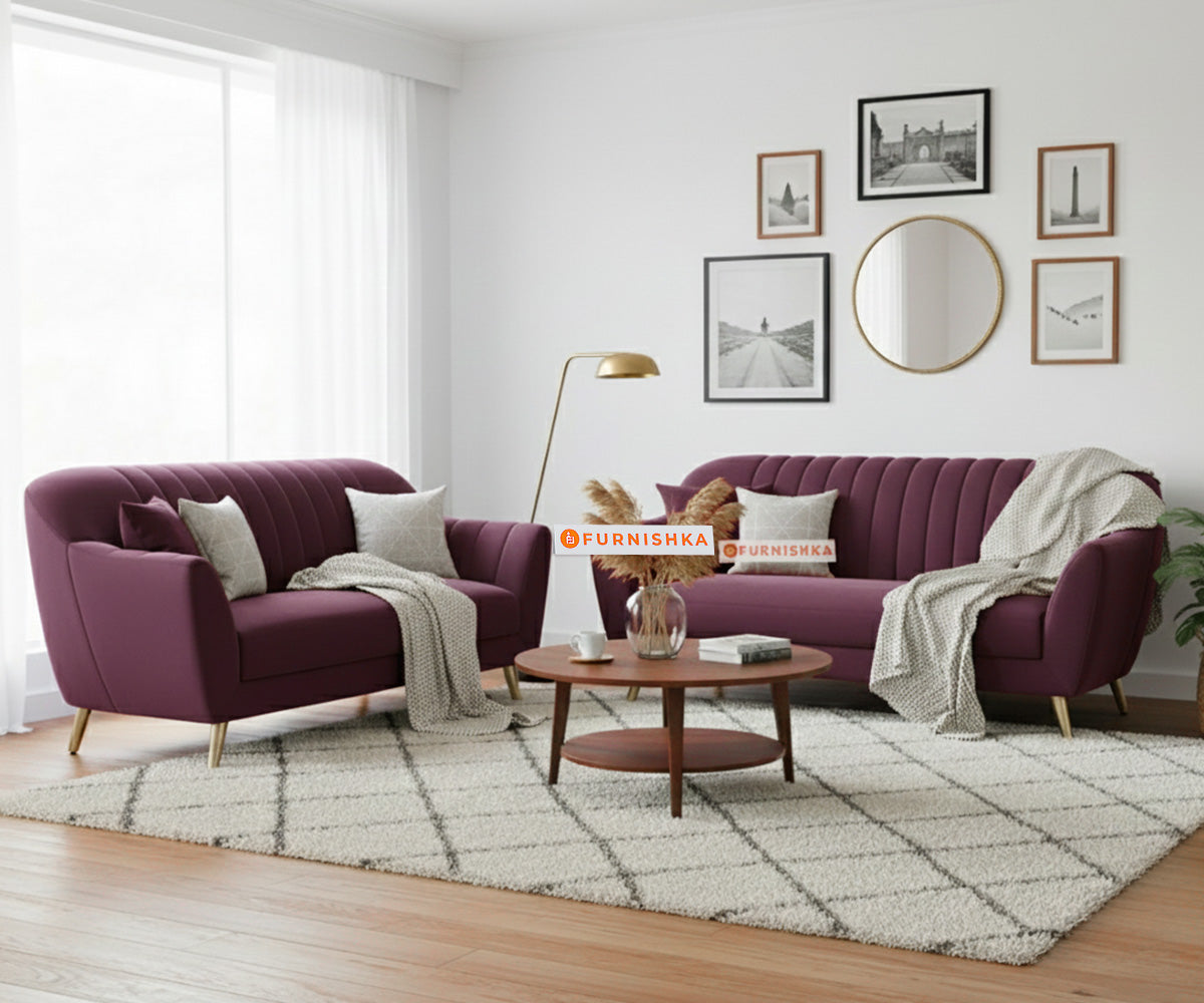 Marco 3+2 Seater Sofa Set - Red Wine - Furnishka 