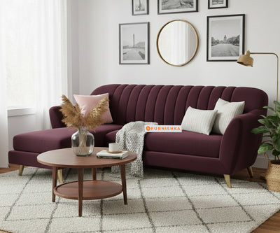 Marco 3 Seater L Shape Sofa LHS - Red Wine