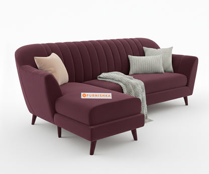 Marco 3 Seater L Shape Sofa LHS - Red Wine - Furnishka