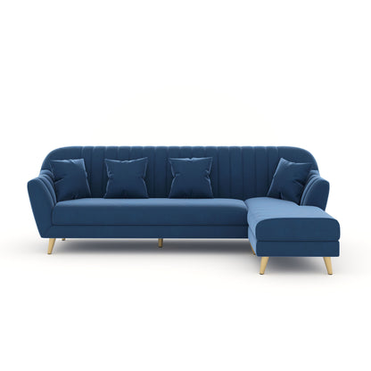 Marco 3 Seater L Shape Sofa RHS - Blue - Furnishka