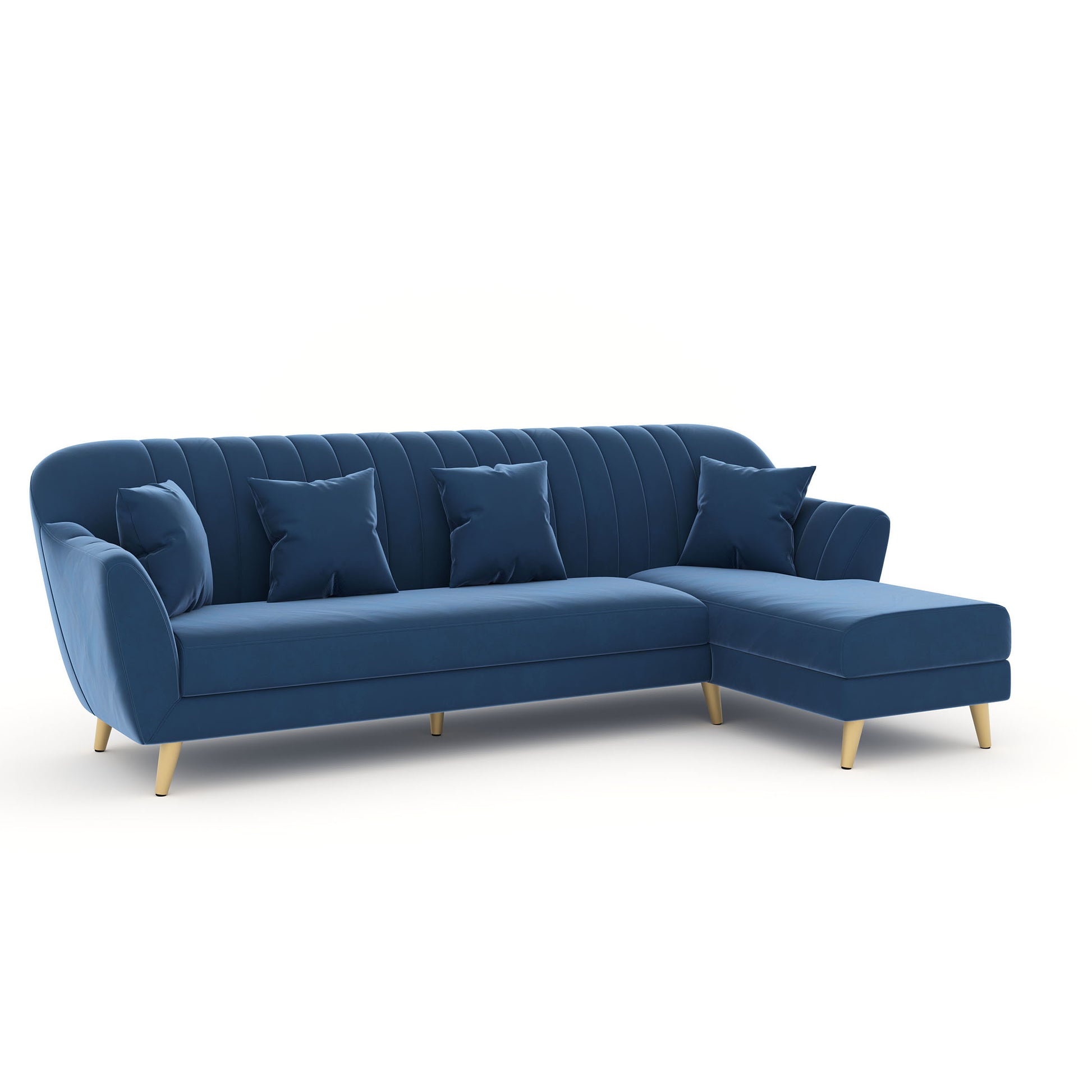 Marco 3 Seater L Shape Sofa RHS - Blue - Furnishka