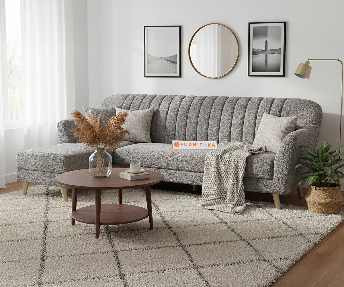 Marco 3 Seater L Shape Sofa with Anthology Fabric  Space Grey - LHS - Furnishka
