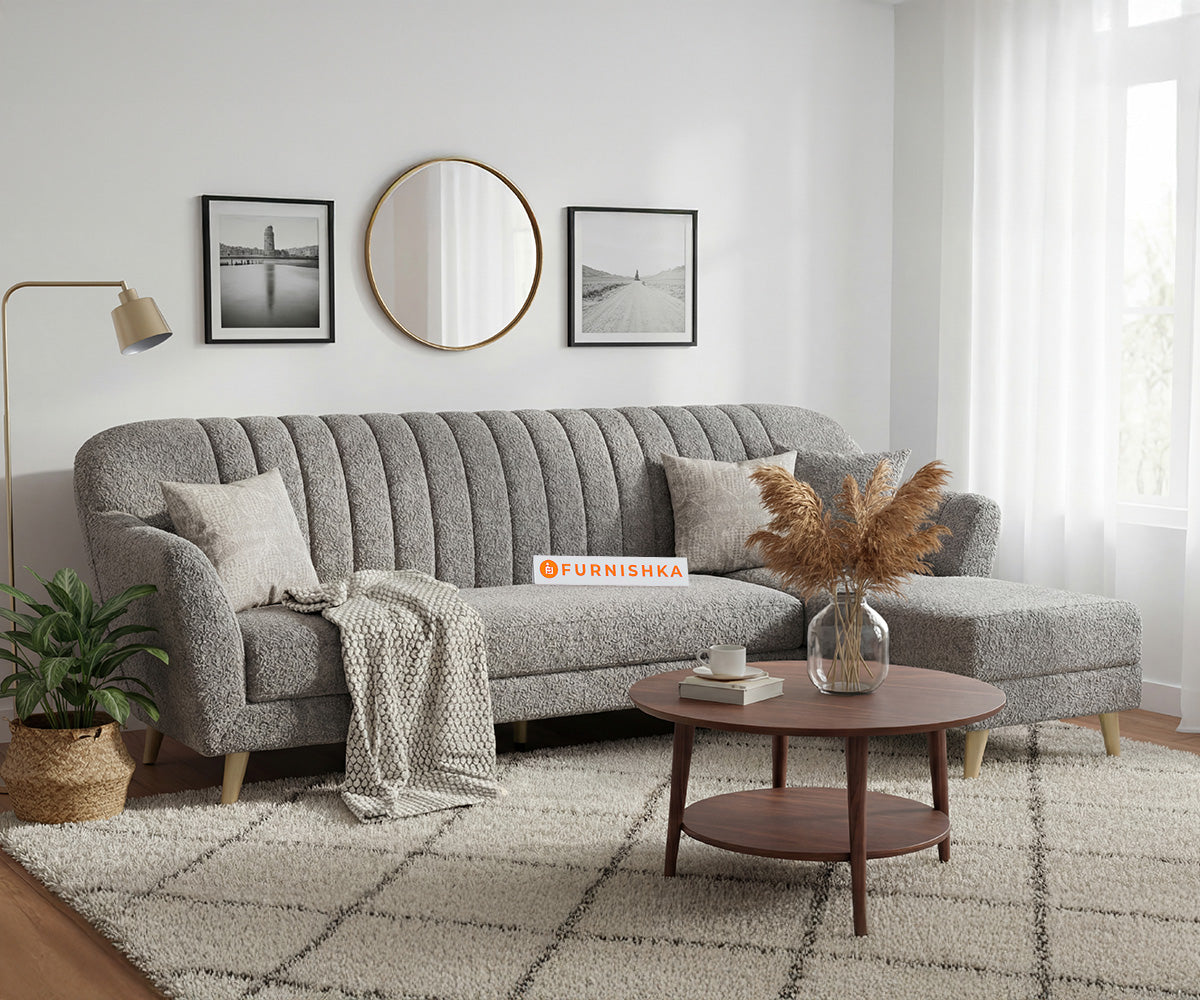 Marco 3 Seater L Shape Sofa with Anthology Fabric Space Grey - RHS - Furnishka