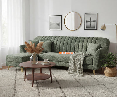 Marco 3 Seater L Shape Sofa with Anthology Fabric Green - LHS