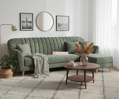 Marco 3 Seater L Shape Sofa with Anthology Fabric Green- RHS