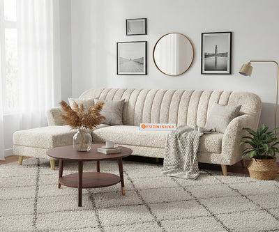 Marco 3 Seater L Shape Sofa with Anthology Fabric Light Beige- LHS
