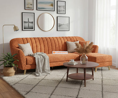 Marco 3 Seater L Shape Sofa with Anthology Fabric Orange- RHS