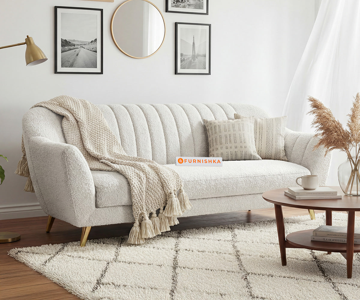 Marco 3 Seater Sofa Set With Anthology Fabric Light Beige - Furnishka
