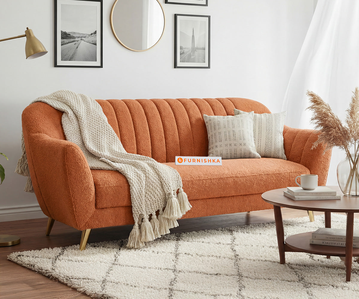 Marco 3 Seater Sofa Set With Anthology Fabric Orange - Furnishka