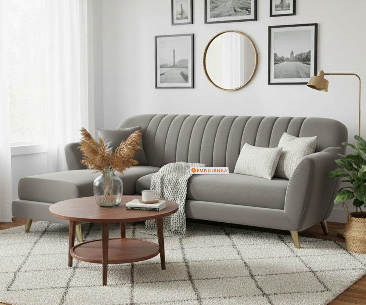 Marco Sectional Sofa 2+L LHS - Trout Grey - Furnishka 