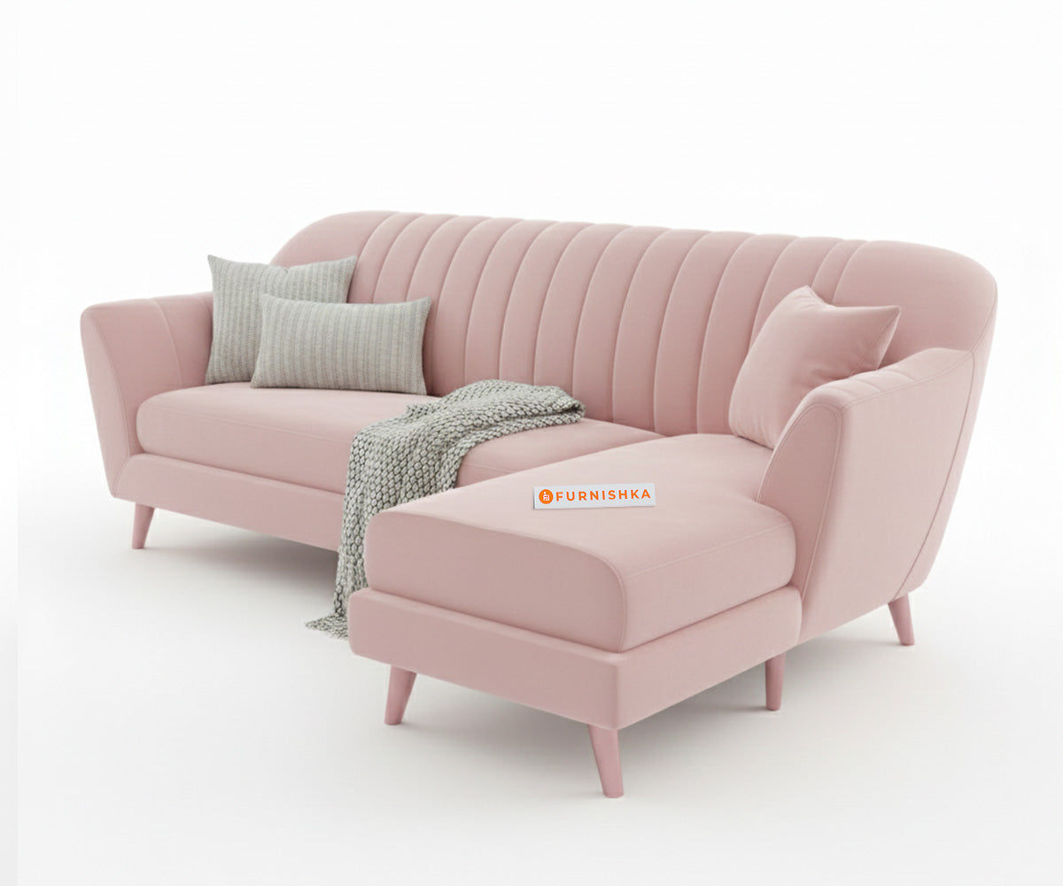 Marco Sectional Sofa 2+L RHS - Flamingo Pink - Furnishka 