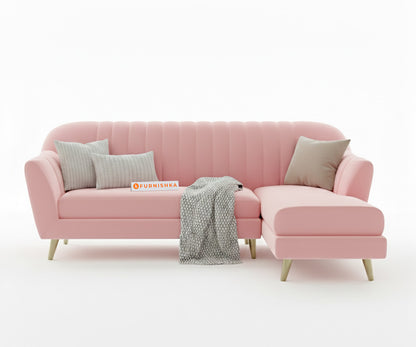Marco Sectional Sofa 2+L RHS - Flamingo Pink - Furnishka 