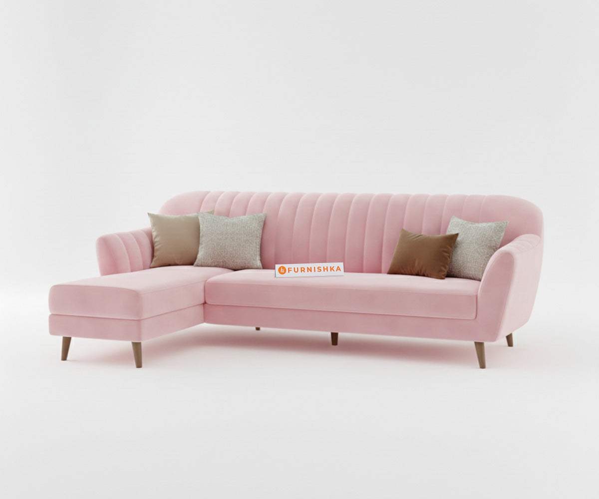 Marco Sectional Sofa 3+L LHS - Flamingo Pink - Furnishka 