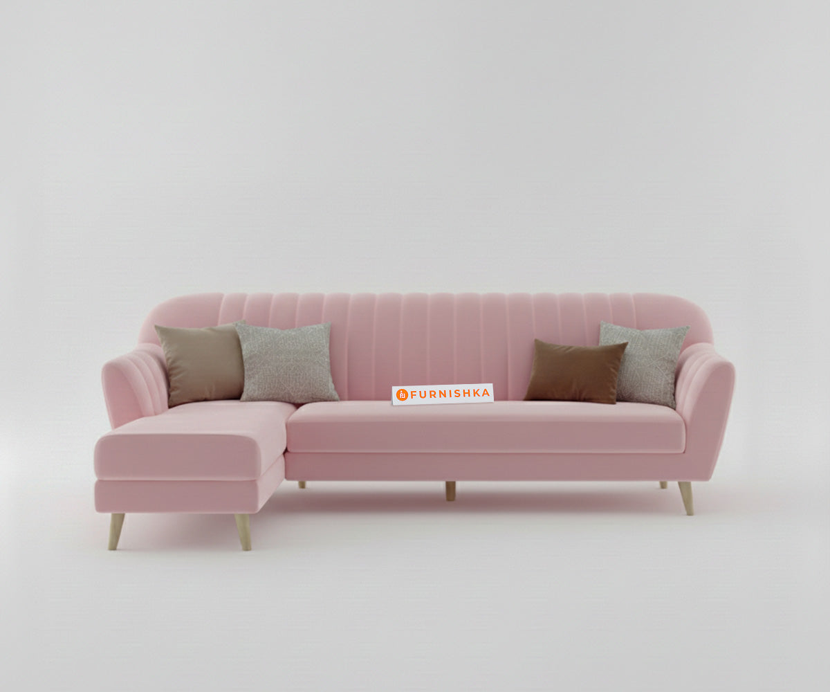 Marco Sectional Sofa 3+L LHS - Flamingo Pink - Furnishka 