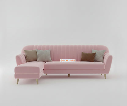 Marco Sectional Sofa 3+L LHS - Flamingo Pink - Furnishka 
