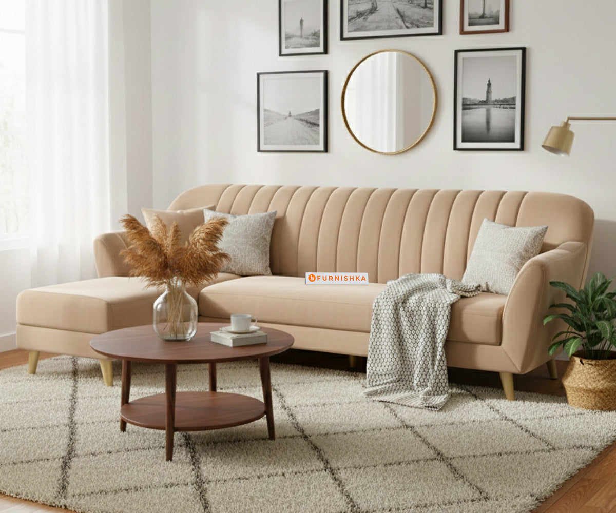 Marco Sectional Sofa 3+L LHS -Light Beige - Furnishka 