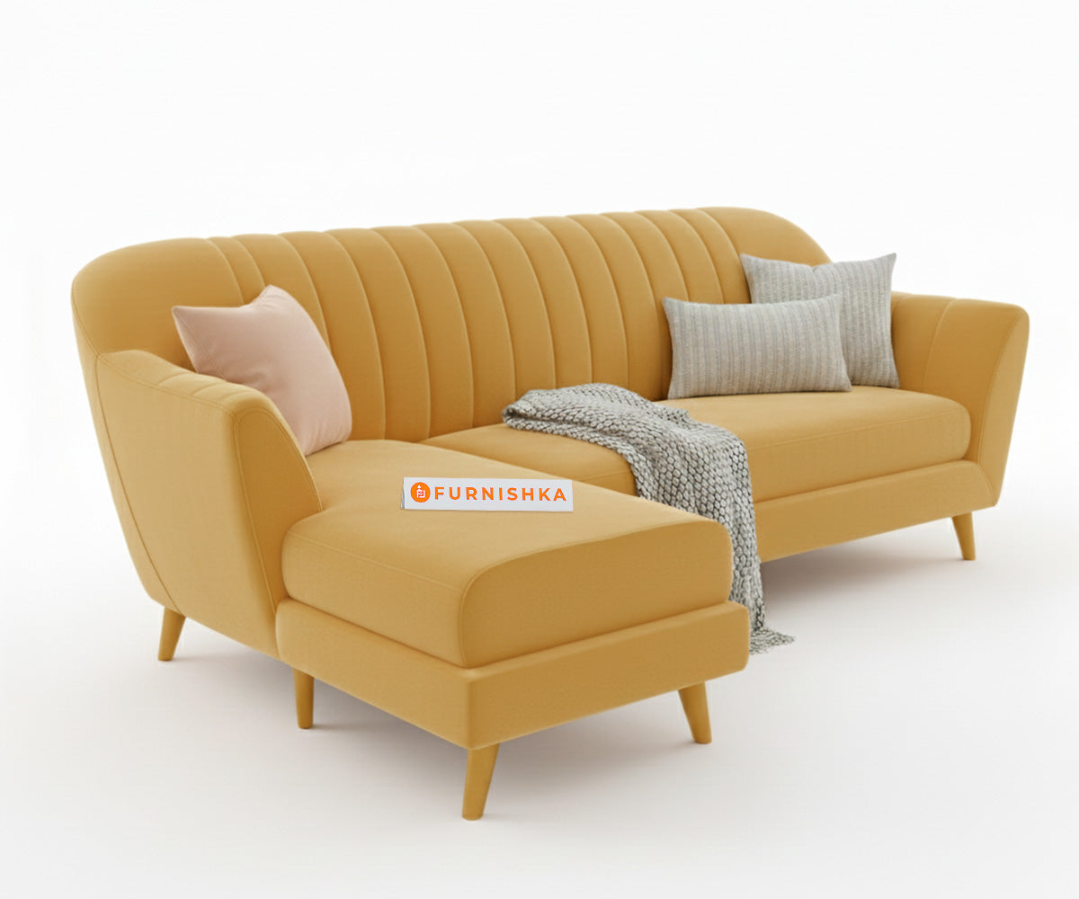 Marco Sectional Sofa 3+L LHS Mustard Yellow - Furnishka 