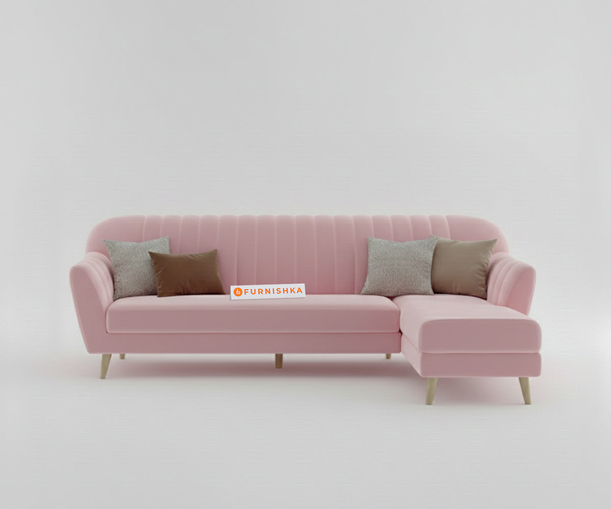 Marco Sectional Sofa 3+L RHS - Flamingo Pink - Furnishka 