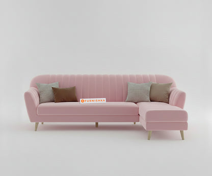 Marco Sectional Sofa 3+L RHS - Flamingo Pink - Furnishka 