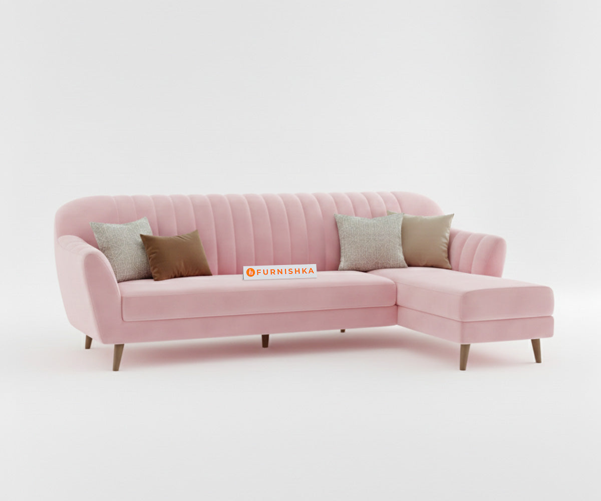 Marco Sectional Sofa 3+L RHS - Flamingo Pink - Furnishka 