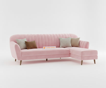 Marco Sectional Sofa 3+L RHS - Flamingo Pink - Furnishka 