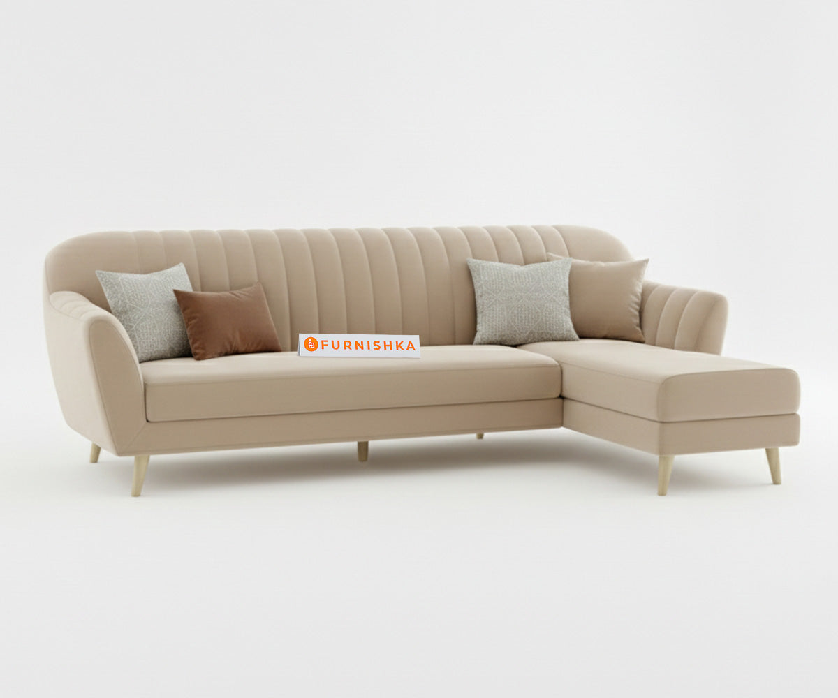 Marco Sectional Sofa 3+L RHS Light Beige - Furnishka 