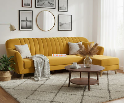 Marco Sectional Sofa 3+L RHS Mustard Yellow