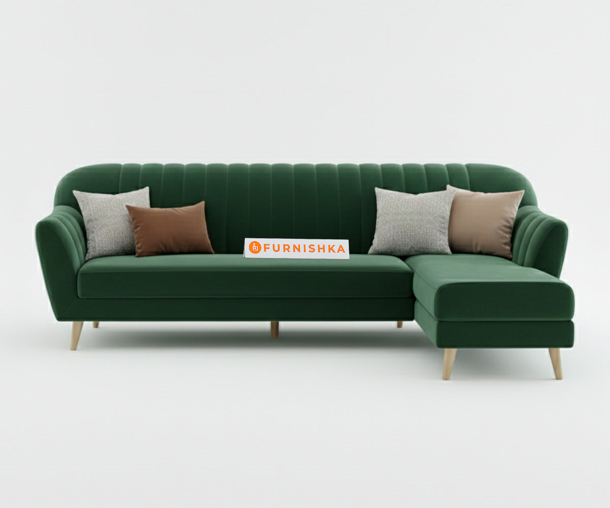 Marco Sectional Sofa 3+L RHS - Pine Green - Furnishka 