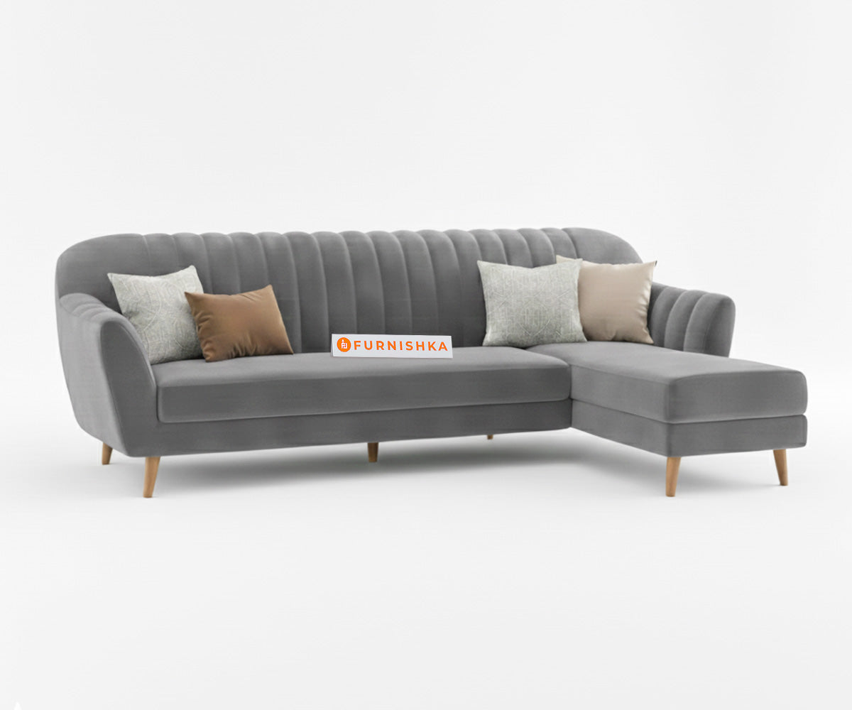 Marco Sectional Sofa 3+L RHS - Trout Grey - Furnishka 