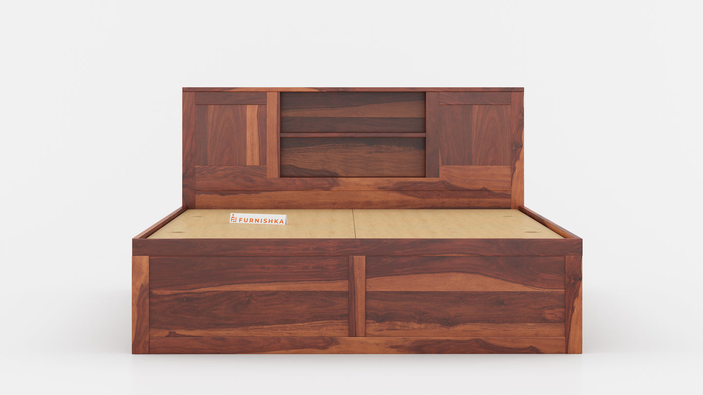 Marida Box Bed in Sheesham - King Size - Furnishka 