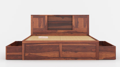 Marida Drawer Bed in Sheesham - King Size - Furnishka 