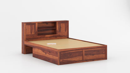 Marida Drawer Bed in Sheesham - King Size - Furnishka 
