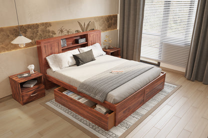 Marida Drawer Bed in Sheesham - King Size - Furnishka 