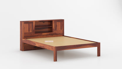 Marida Non Storage in Sheesham - Queen Size - Furnishka 