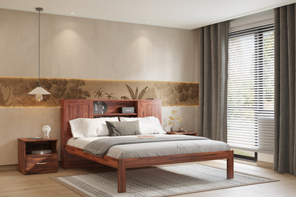 Marida Non Storage in Sheesham - Queen Size - Furnishka 