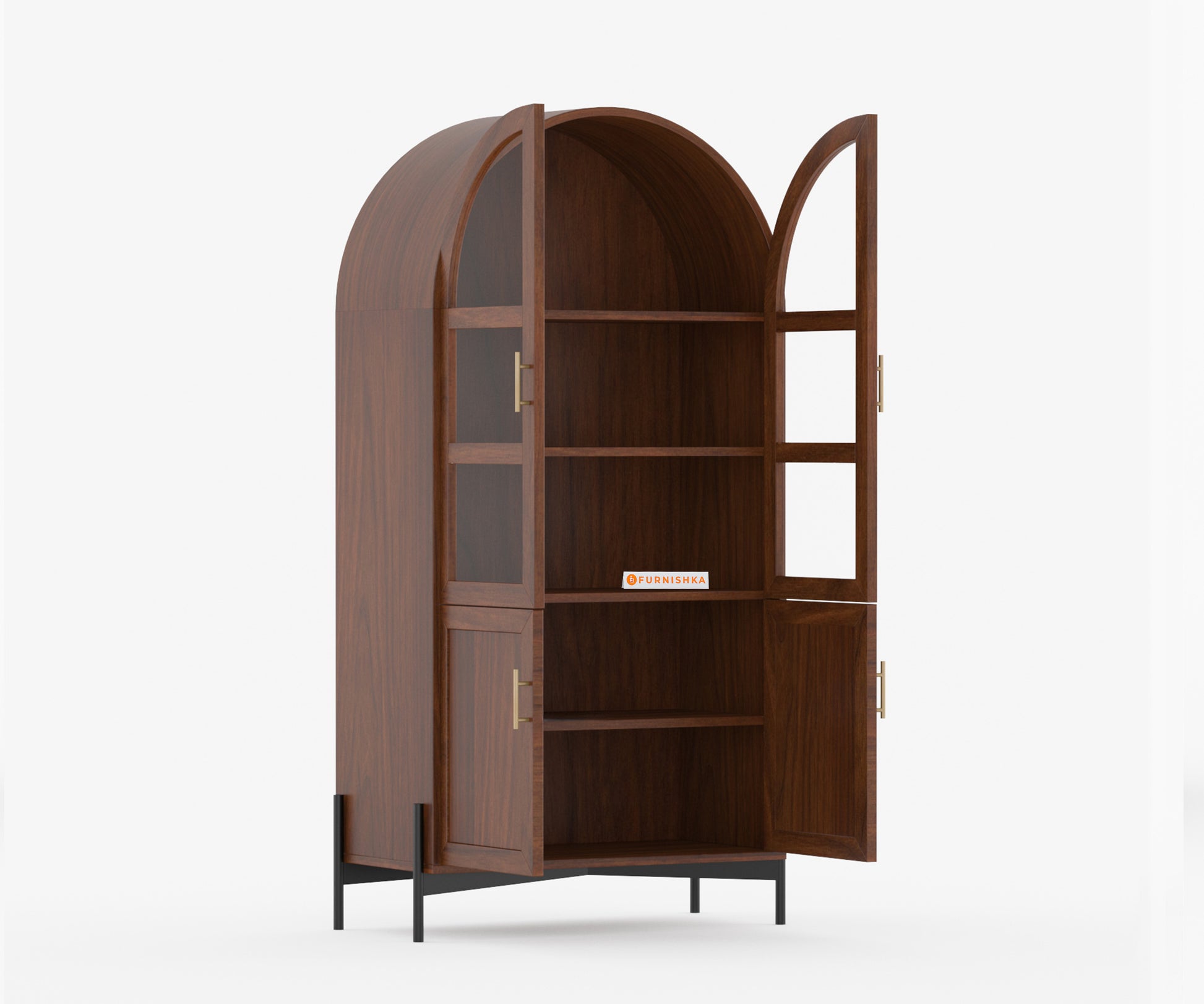 Martin Acacia Wood Four Door Book Shelf - Furnishka 