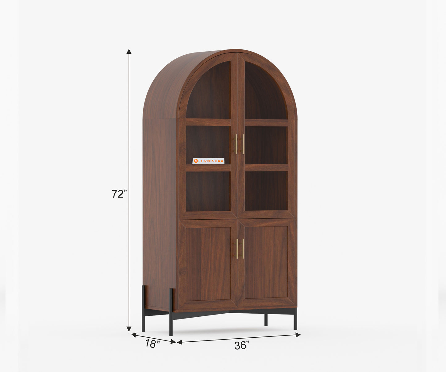 Martin Acacia Wood Four Door Book Shelf