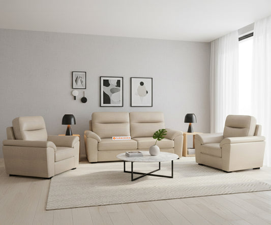 Martino 3+1+1 Seater Sofa Set Light Beige - Furnishka