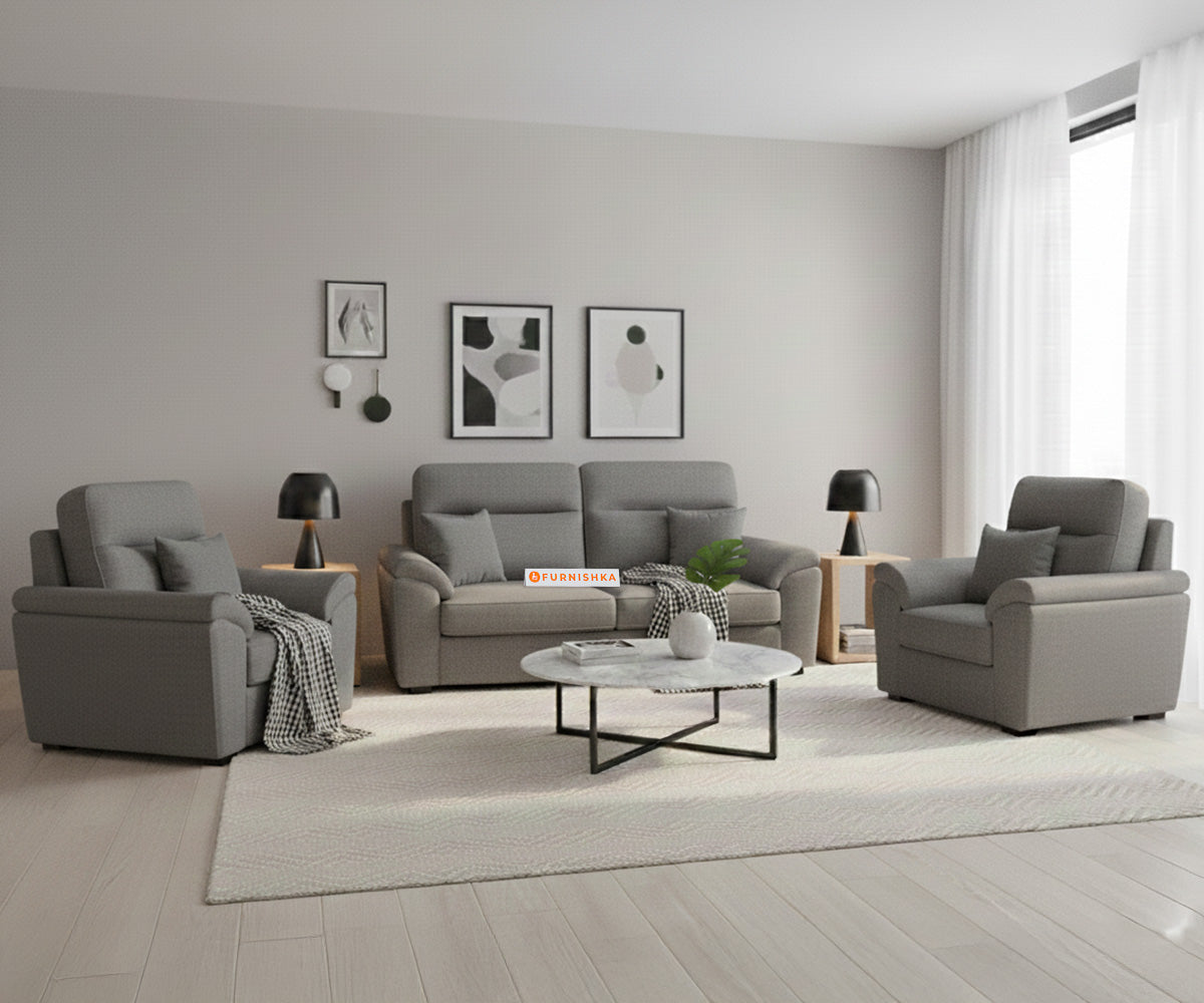 Martino 3+1+1 Seater Sofa Set Space Grey - Furnishka 