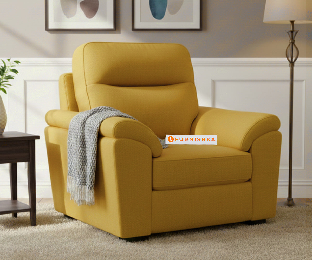 Martino Sofa 1 Seater Mustard Yellow - Furnishka 
