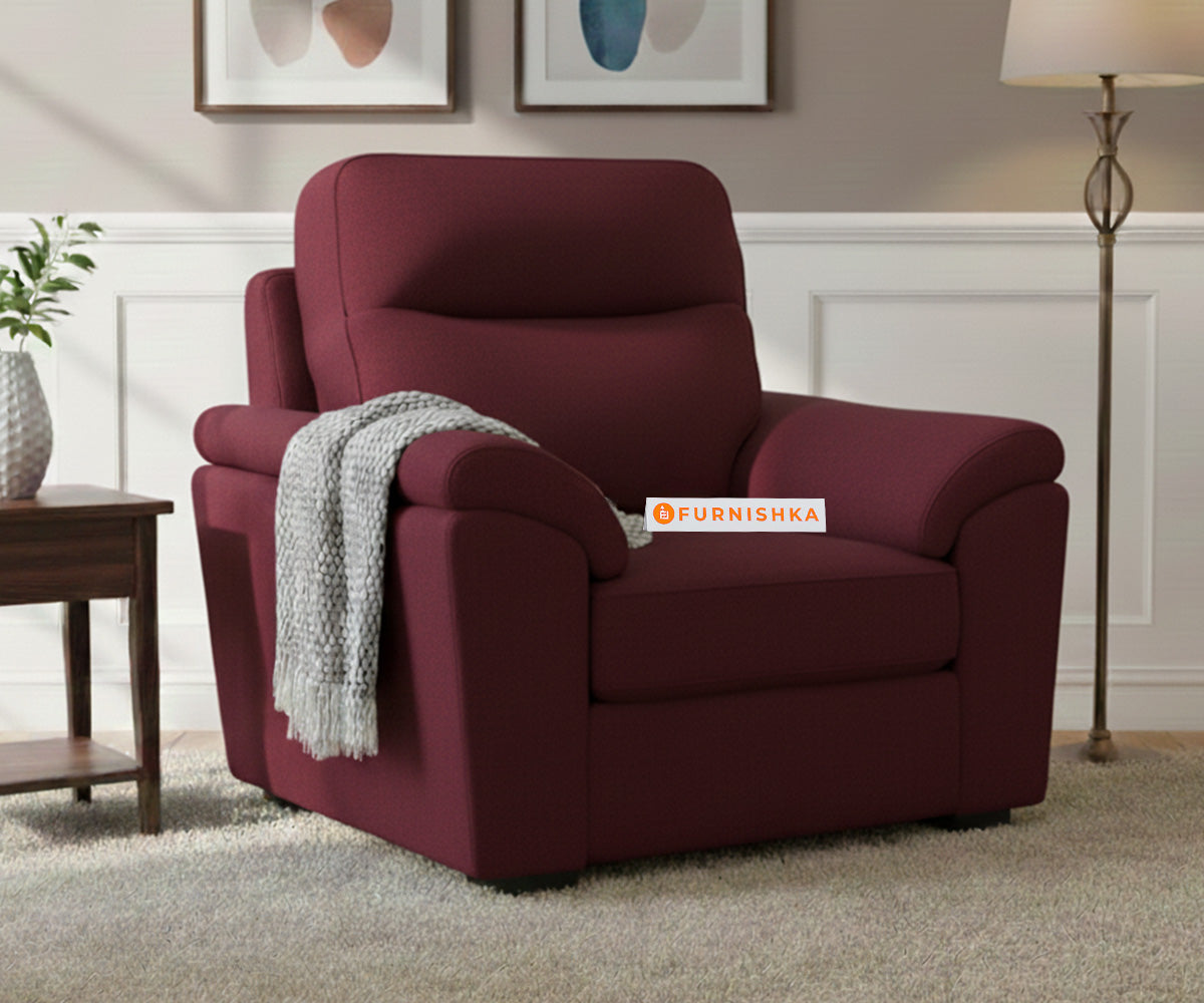 Martino Sofa 1 Seater Red Wine - Furnishka 
