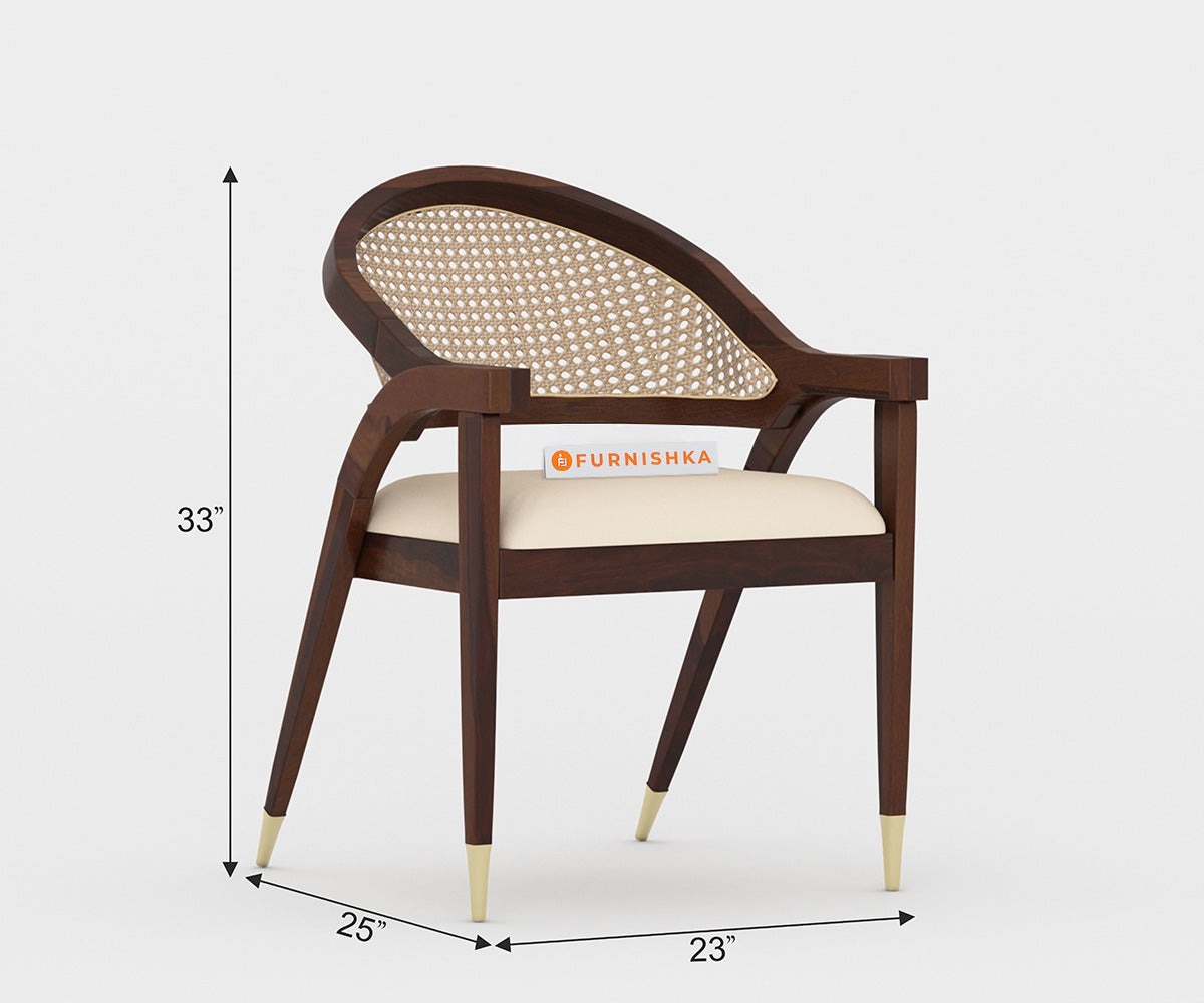 Mateo Cane Sheesham Wood Dining Chair - Furnishka 