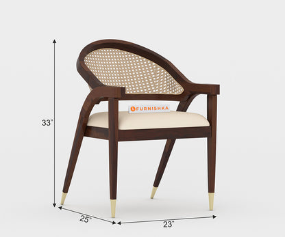 Mateo Cane Sheesham Wood Dining Chair - Furnishka 