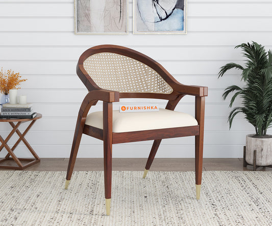 Mateo Cane Sheesham Wood Dining Chair - Furnishka 