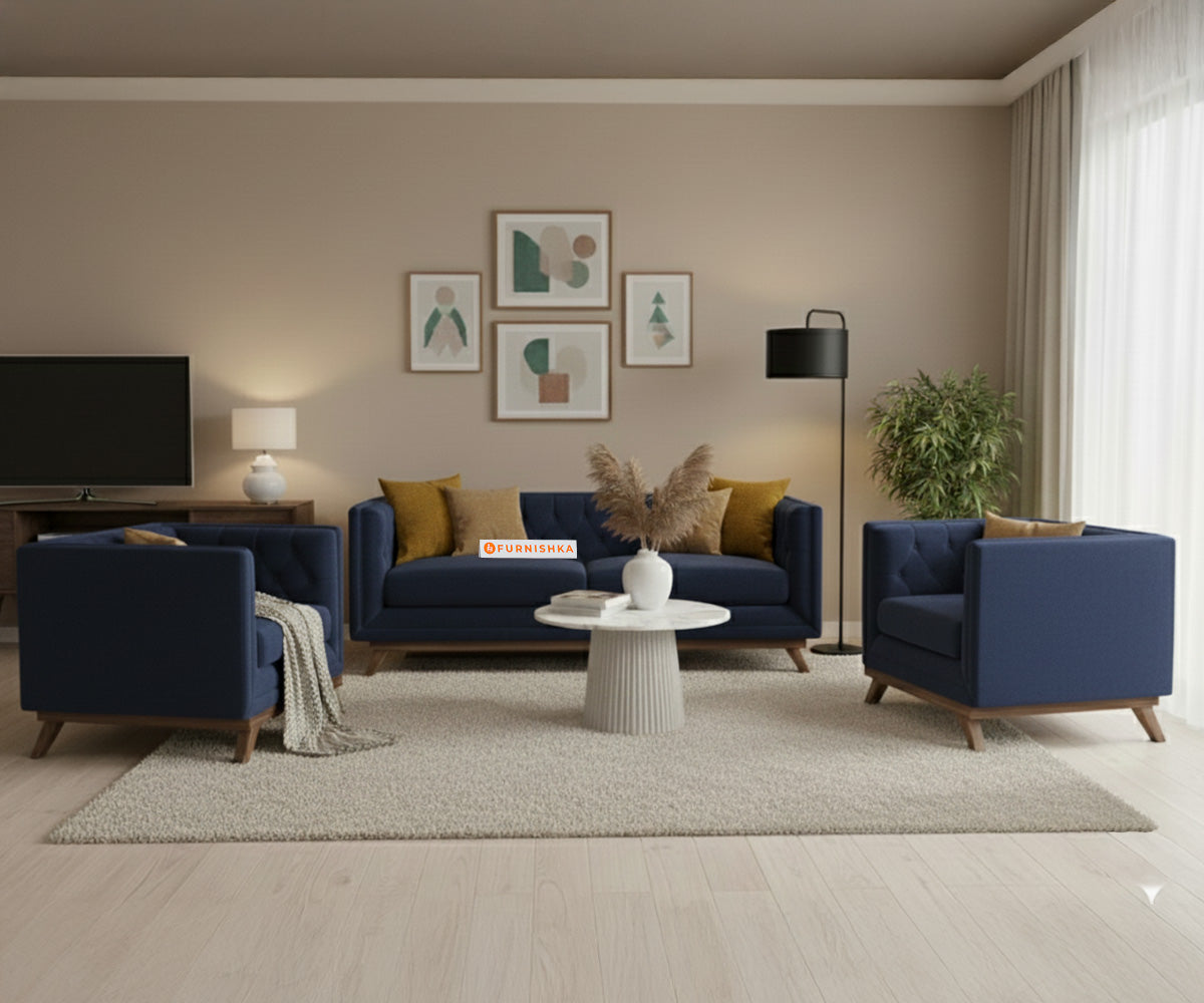 Matilda 3+1+1 Sofa Set Persian Blue - Furnishka 
