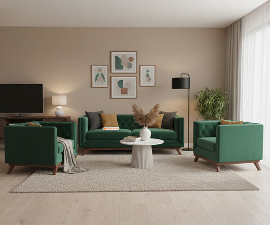 Matilda 3+1+1 Sofa Set Pine Green - Furnishka