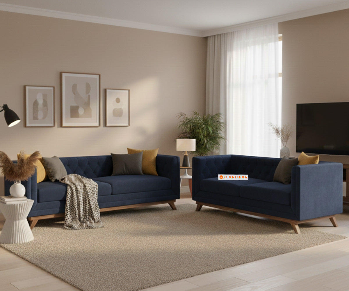 Matilda 3+2 Sofa Set Persian Blue - Furnishka 