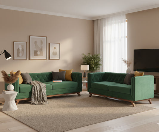 Matilda 3+2 Sofa Set Pine Green - Furnishka