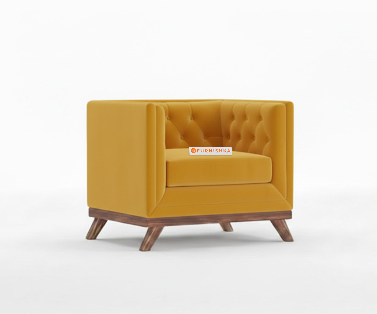 Matilda Sofa 1 Seater Mustard Yellow - Furnishka 