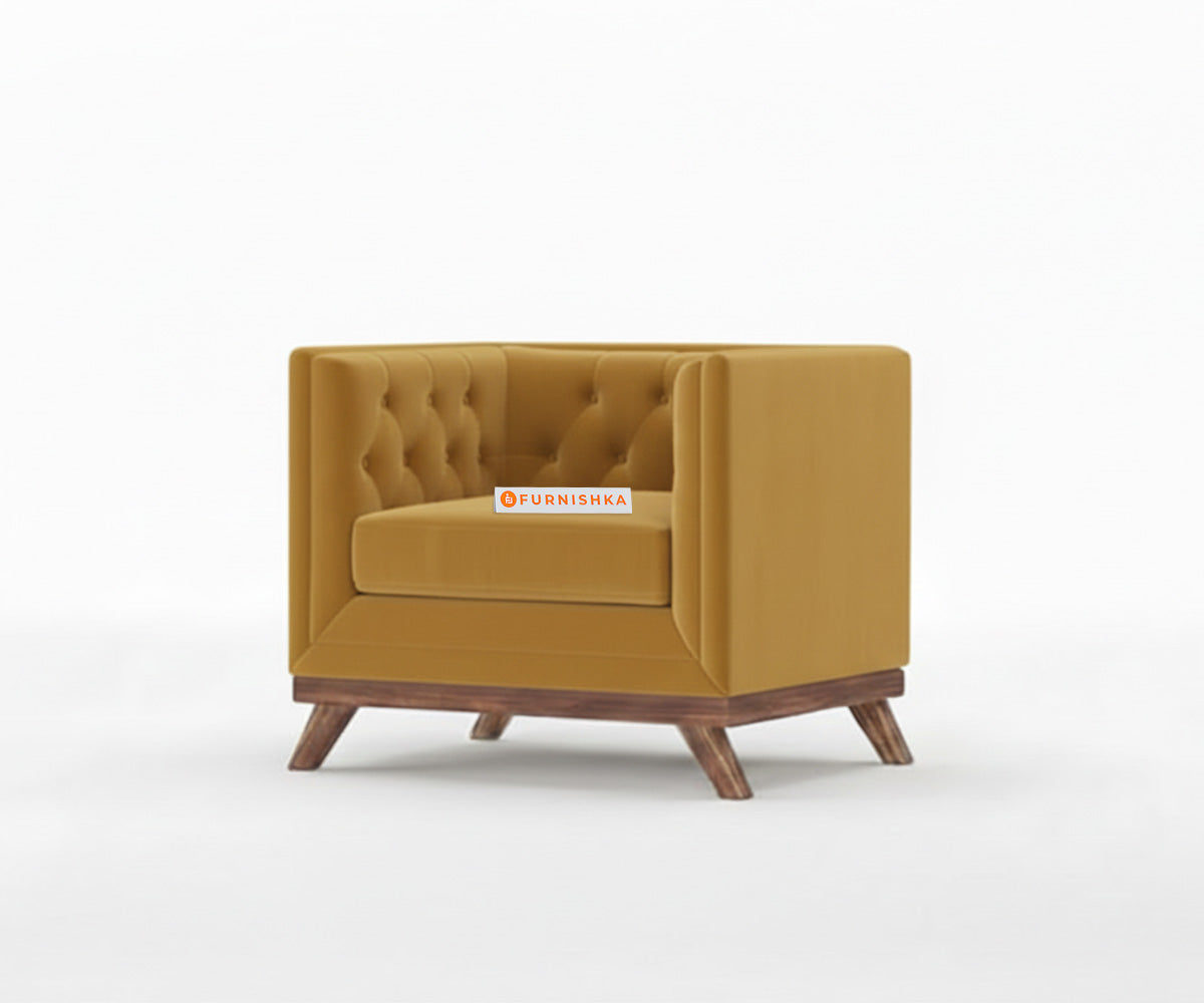 Matilda Sofa 1 Seater Mustard Yellow - Furnishka 